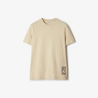 Check Label Cotton T-shirt in Nutmeg - Men | Burberry® Official