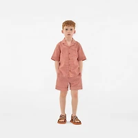 Gingham Cotton Shirt in Orange red | Burberry® Official