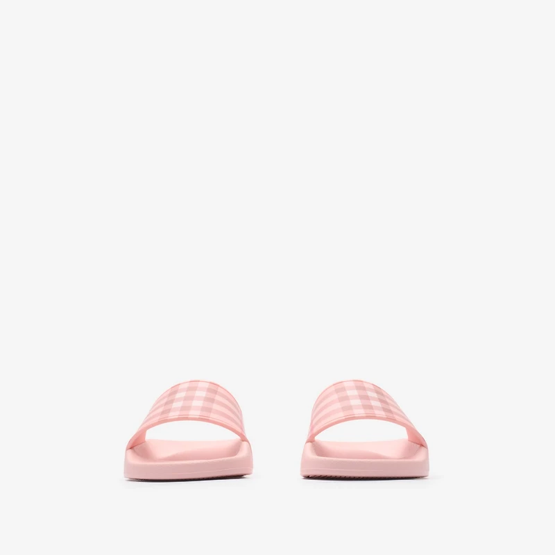 Check Slides in Peony pink - Children | Burberry® Official