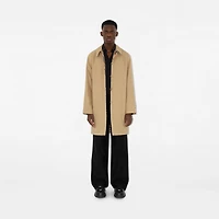 Long Reversible Gabardine Car Coat in Flax - Men, Cotton | Burberry® Official