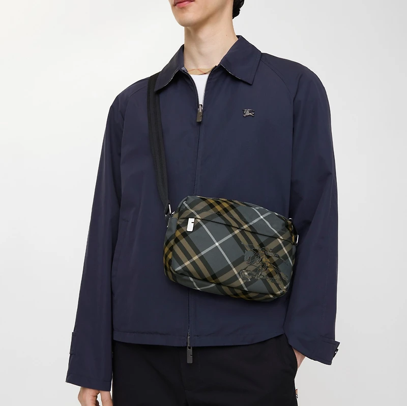 Small Check Crossbody Bag​ in Wave blue - Men, Technical | Burberry® Official