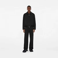 Gabardine Harrington Jacket in Black - Men, Cotton | Burberry® Official