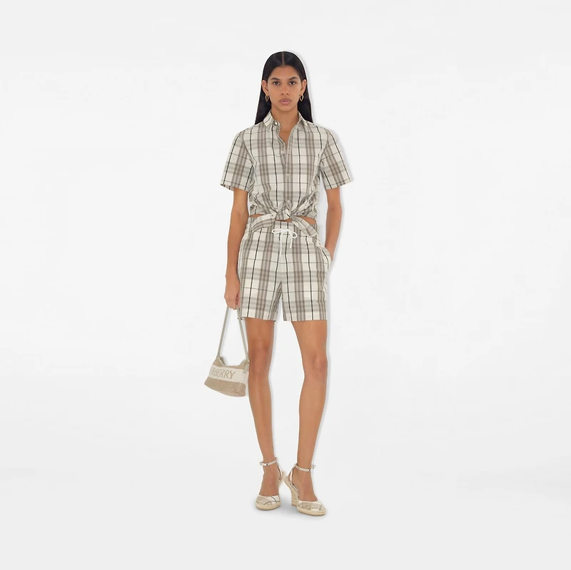 Logo Mini Bag in Natural - Women, Cotton, Linen, Nylon, Wool | Burberry® Official