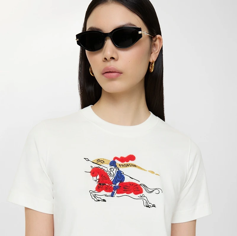 EKD Cotton T-shirt in Chalk white - Women | Burberry® Official