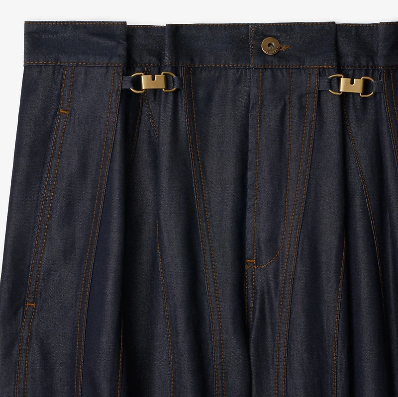 Panelled Denim Trousers in Indigo - Women | Burberry® Official