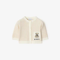Thomas Bear Cotton Cardigan in Ivory - Children | Burberry® Official