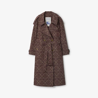 Long Baroque Viscose Blend Fitzrovia Trench Coat in Duchess red - Women | Burberry® Official