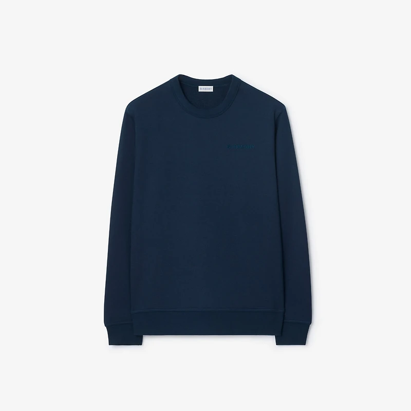 Logo Cotton Sweatshirt in Ink blue - Men | Burberry® Official