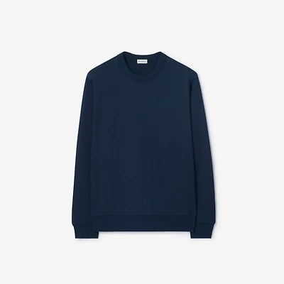 Logo Cotton Sweatshirt in Ink blue - Men | Burberry® Official