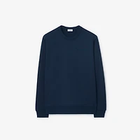 Logo Cotton Sweatshirt in Ink blue - Men | Burberry® Official
