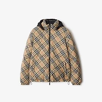 Reversible Check Puffer Jacket in Sand - Men | Burberry® Official