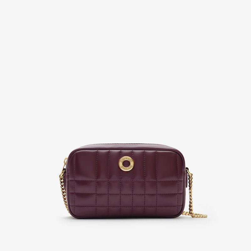 Quilted Leather Crossbody Bag in Deep maroon - Women | Burberry® Official
