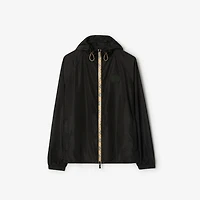 Checker-tape Nylon Hooded Jacket in Black - Men | Burberry® Official