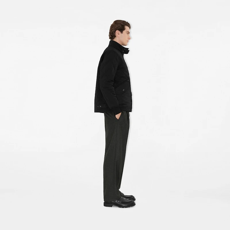 Quilted Thermoregulated Harrington Jacket in Black - Men | Burberry® Official