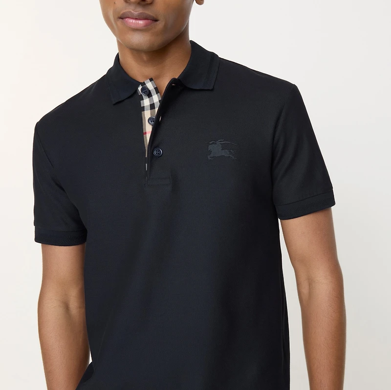 Cotton Polo Shirt in Coal blue - Men | Burberry® Official