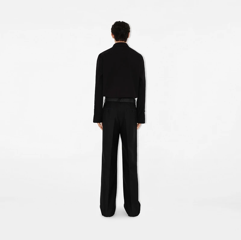 Slim Fit Cotton Shirt in Black - Men | Burberry® Official