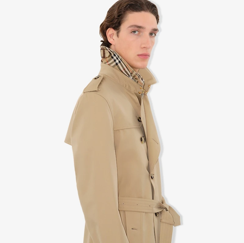 Mid-length Kensington Heritage Trench Coat in Honey - Men, Cotton Gabardine | Burberry® Official