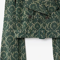 Cropped Baroque Viscose Blend Trench Jacket in Vine green - Women, Nylon | Burberry® Official