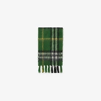 Check Mohair Wool Scarf in Leaf | Burberry® Official