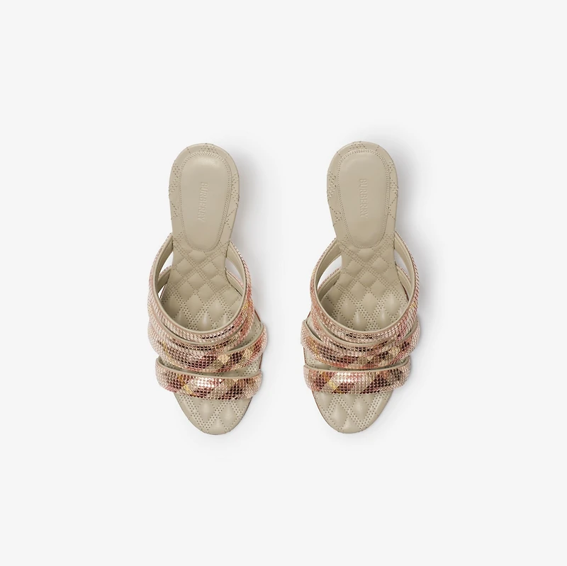 Check Mesh Mews Strap Mules in Gloss - Women | Burberry® Official
