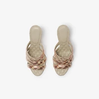 Check Mesh Mews Strap Mules​ in Gloss - Women | Burberry® Official