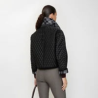 Cropped Quilted Nylon Floriston Jacket in Black - Women | Burberry® Official