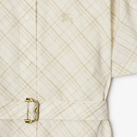 Check Cotton Shirt Dress in Magnolia - Women | Burberry® Official