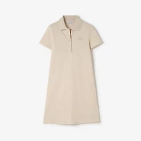 Cotton Polo Shirt Dress in Beige melange - Women | Burberry® Official