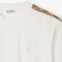 Check Trim Cotton T-shirt in Chalk white - Men | Burberry® Official