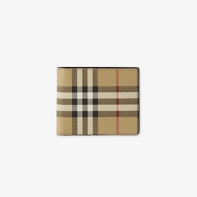 Check Slim Bifold Wallet in Archive beige - Men, Canvas | Burberry® Official