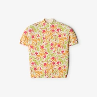 Floral Cotton Blend Top in Fuchsia pink - Women, Linen | Burberry® Official