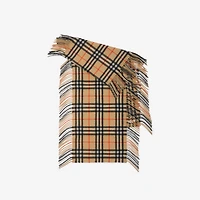 Check Cashmere Happy Scarf in Sand | Burberry® Official