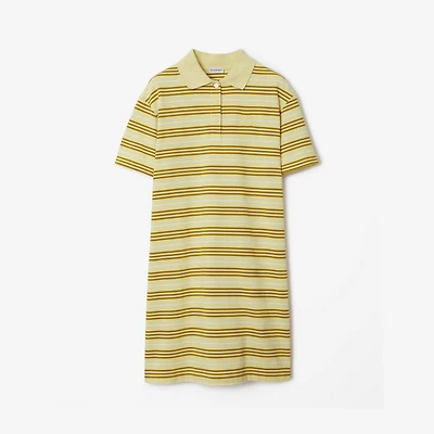 Striped Cotton Polo Shirt Dress in Alabaster - Women | Burberry® Official