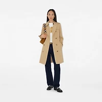 Mid-length Kensington Heritage Trench Coat in Honey - Women, Cotton Gabardine | Burberry® Official