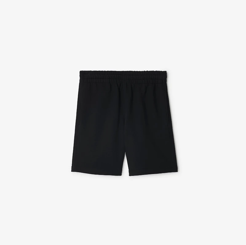 Check Label Cotton Shorts in Black - Men | Burberry® Official
