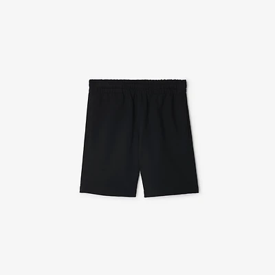 Check Label Cotton Shorts in Black - Men | Burberry® Official