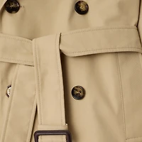 Cotton Blend Trench Jacket in Beige - Women, Nylon | Burberry® Official