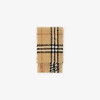 Check Alpaca Wool Blend Bouclé Scarf in Sand beige | Burberry® Official