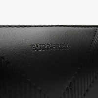 Embossed Check Crossbody Bag in Black - Men, Leather | Burberry® Official