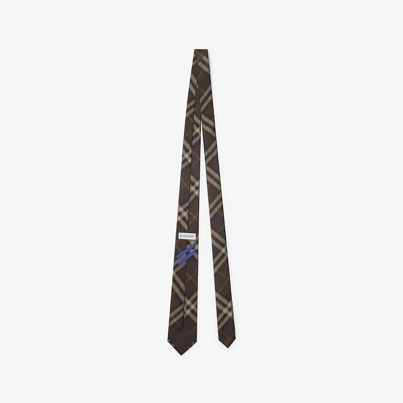 Check Silk Tie in Truffle brown - Men | Burberry® Official