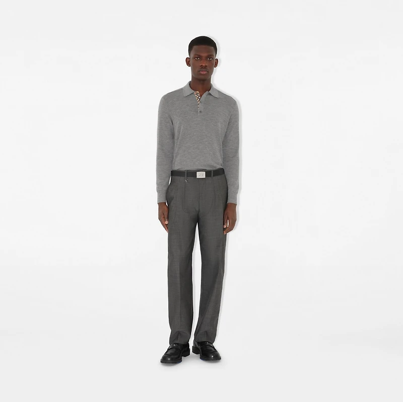 Reversible Leather Square Knight Stamp Belt in Black/hazel brown/silver - Men | Burberry® Official