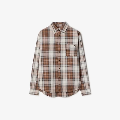 Madras Check Cotton Shirt in Russet brown - Men | Burberry® Official