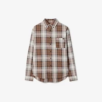 Madras Check Cotton Shirt in Russet brown - Men | Burberry® Official