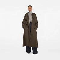 Long Gabardine Trench Coat in Military - Women, Cotton | Burberry® Official