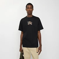 EKD Check Cotton T-shirt in Black - Men | Burberry® Official