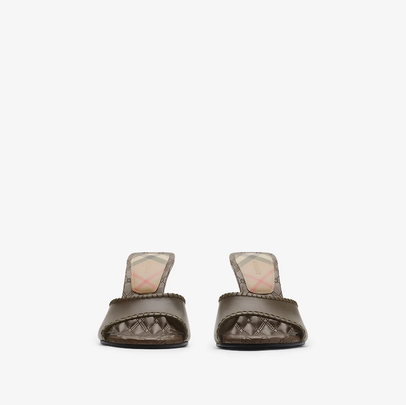 Leather Cabana Mules in Loch - Women | Burberry® Official