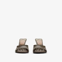 Leather Cabana Mules in Loch - Women | Burberry® Official