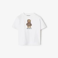Puffer Bear Cotton T-shirt in White | Burberry® Official