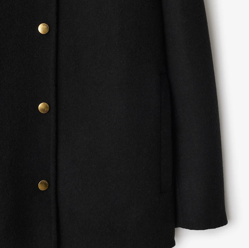 Wool Overshirt in Black/sand beige - Women | Burberry® Official