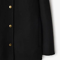 Wool Overshirt in Black/sand beige - Women | Burberry® Official